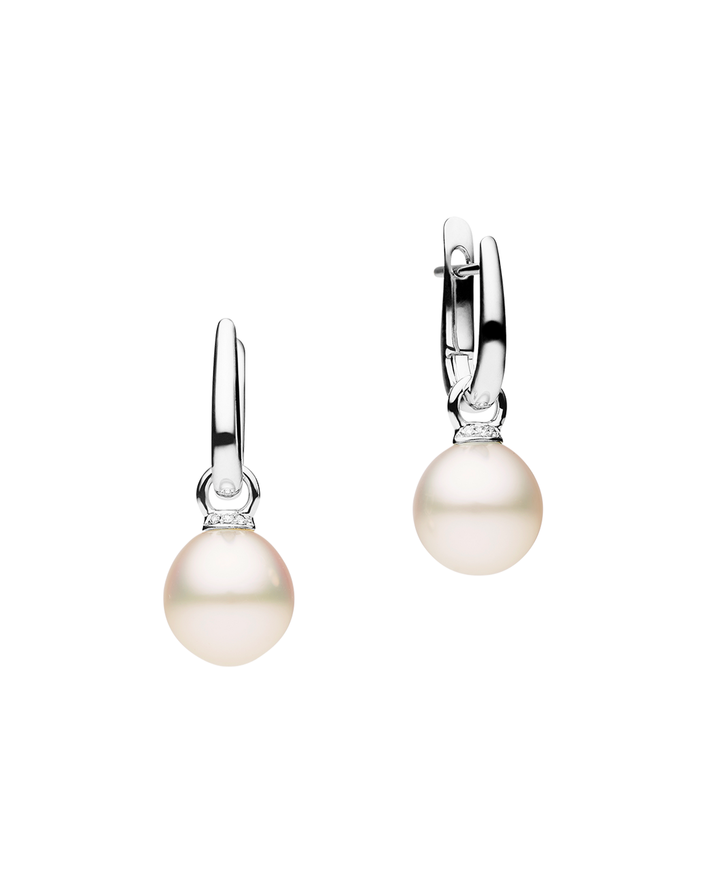 Pearls My Way 10mm Oval Earrings - White Gold