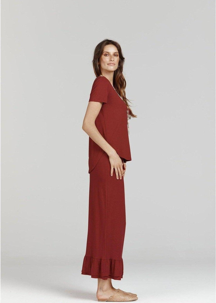 Janis Bamboo Tee -  Wine