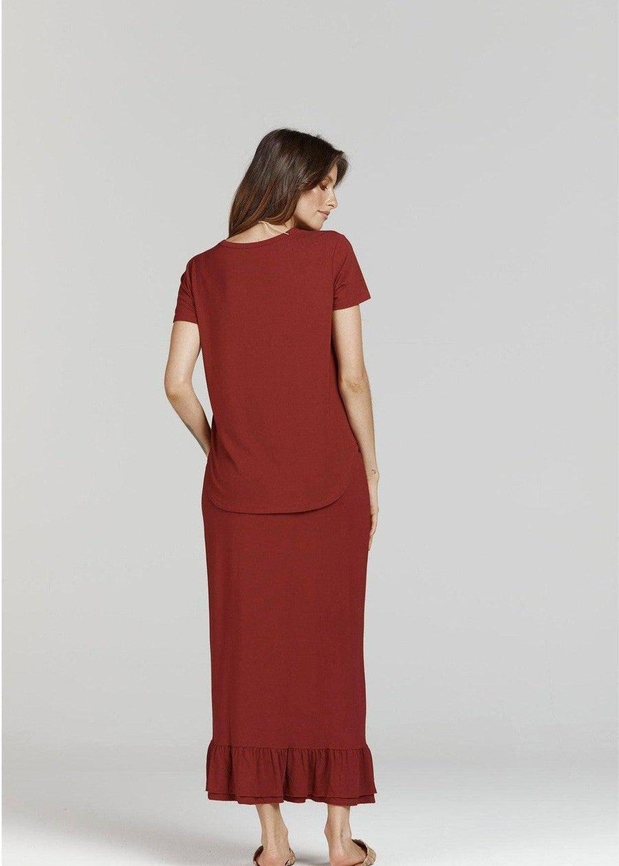 Janis Bamboo Tee -  Wine