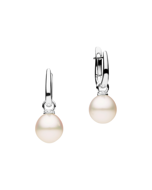 Pearls My Way 10mm Oval Earrings - White Gold